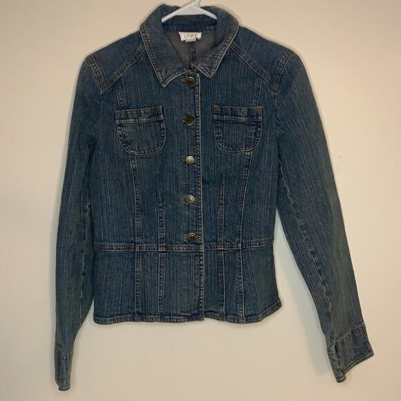 Loft Jean Jacket Size 6 Light Wash Buttons - Picture 7 of 12